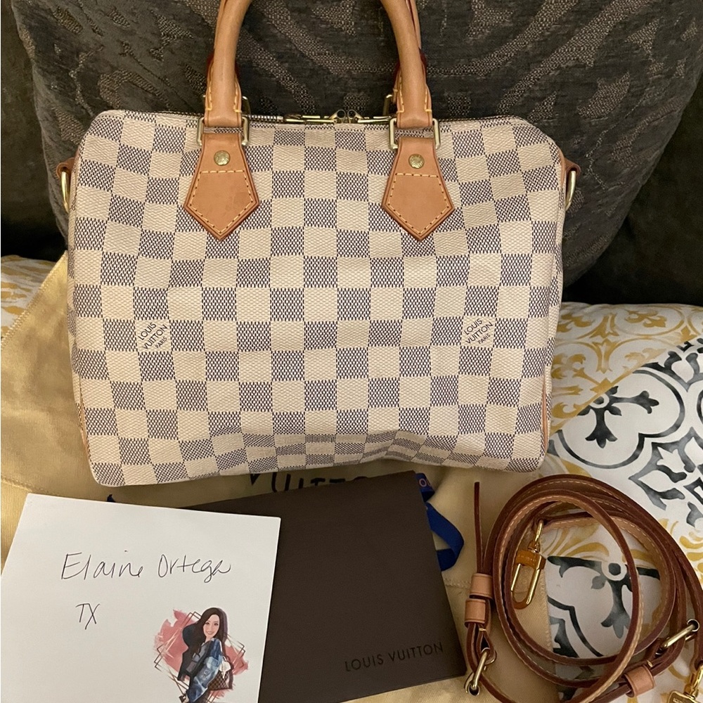 Louis Vuitton Azur Speedy 25 bandolier